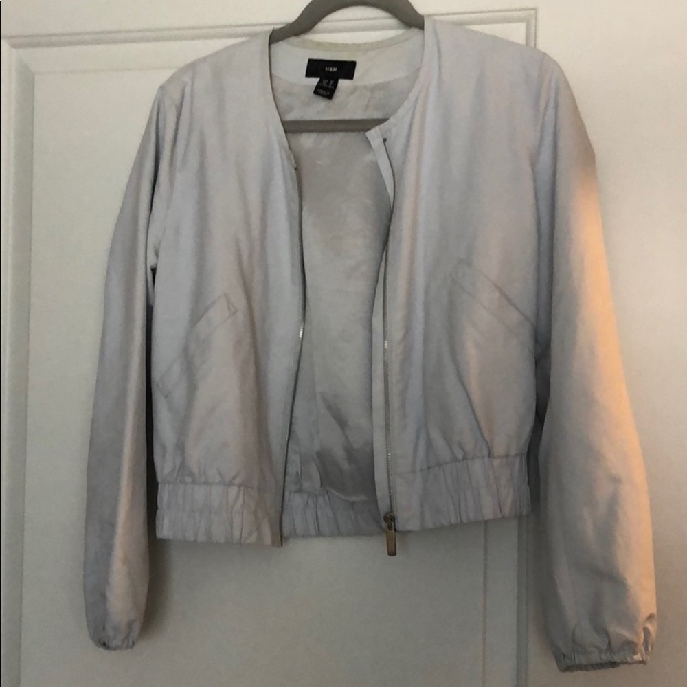 Silver bomber jacket